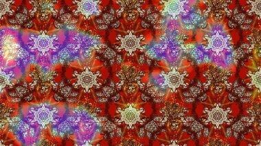 Kahverengi ve kırmızı renkte çiçekler. Çiçekli karalama şeklinde Raster çiçek deseni. Yumuşak, yaz çiçekli arka plan.