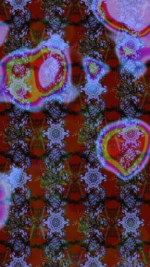 Kumaş desenli papatya çiçeği detayı. Renkli çiçekler.