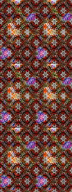 Kahverengi ve kırmızı renkte çiçekler. Robot resim. Şirin çiçek elementleri. Raster illüstrasyonu.