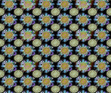 Düz çiçek öğeleri tasarım. Trendy sorunsuz çiçek deseni içinde Raster resim. Yaz tema Dikişsiz desen arka plan rengi. Güzel kumaş deseni.