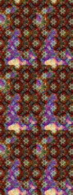 Parlak çiçekli halı deseni kahverengi ve kırmızı renklerde..