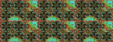 Kusursuz kraliyet lüksü, altın barok kumaş rengi. Altın antika ortaçağ dekoratifi, yapraklar ve kahverengi ve yeşil renklerde altın desenli süslemeler..