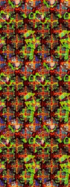 Kıvırcık, parlak örgü. Desen, çizim, çiçek sınırı. Raster illüstrasyonu. Çiçek çelengi. Güzel, parlak, pürüzsüz kumaş, tuval. Klasik eski arkaplan.