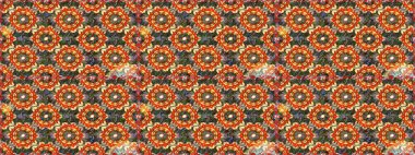 Kahverengi ve turuncu renklerde altın desenli altın elementler. Barok tarzında duvar kağıdı tasarımı için kusursuz damaske deseni arkaplanı. Süslü raster dekorasyonu.