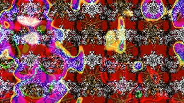 Çiçek buketleriyle klasik bir eskiz şekli. Raster illüstrasyonu. Kırmızı ve gri renklerde.