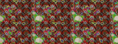 Raster Illustrasyon 'daki Çiçek Deseni' nin son moda çizimi. Güzel kumaş deseni. Renkli Yaz Temalı eskiz kalıbı. Düz Çiçek Elementleri Tasarımı.