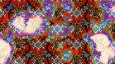 Bahar çiçekleriyle güzel bir çiçek deseni çizmişsin. Güzel kumaş deseni. Raster illüstrasyonu.