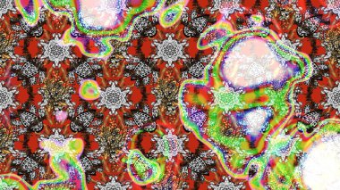 Soyut etnik raster çizim kalıbı. Kabile sanatı boho baskısı, klasik çiçek arkaplanı. Arkaplan dokusu, duvar kağıdı, çiçek teması tarafsız ve gri renklerde.