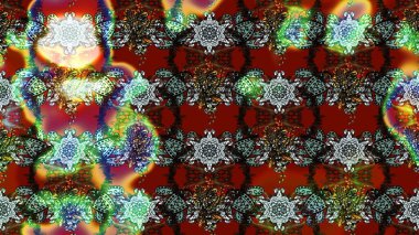 Raster düz çiçek çizim deseni. Hediye ambalaj kağıdı, tebrik kartları, posterler ve pankart tasarımı. Kırmızı ve kahverengi renkte çiçekler.