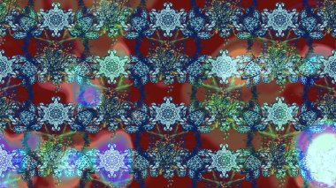 Çiçekli karalama şeklinde Raster çiçek deseni. Yumuşak, bahar çiçekleri mavi ve kahverengi renklerde. Raster illüstrasyonu.