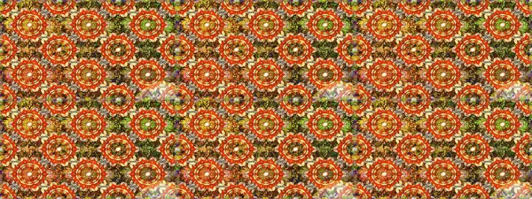 Kusursuz soyut bir arkaplan. Raster illüstrasyonu. Oriental raster klasik kahverengi, turuncu ve altın desenli.