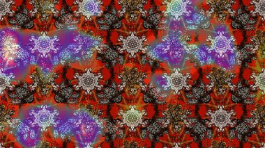 Çiçekli çiçek deseni, suluboya. Raster deseni. Küçük çiçekte güzel bir çiçek deseni..