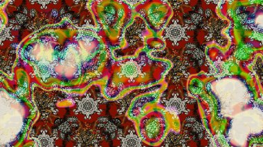 Taslak dekoratif arka plan, çiçek mandala. Çiçek. Raster illüstrasyonu. Kahverengi ve gri renklerde.