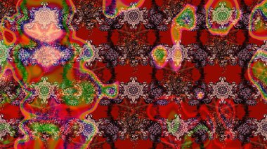 Küçük çiçekli yay deseni çiz. Raster illüstrasyonu. Suluboya tarzında kırmızı ve kahverengi renkler üzerine.