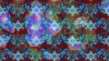 Çiçek desenli çizim. Raster illüstrasyonu. Asya tekstil tarzında. Mavi ve kahverengi renkte çiçekler. Renkli Bahar Teması eskiz kalıbı. Düz Çiçek Elementleri Tasarımı.