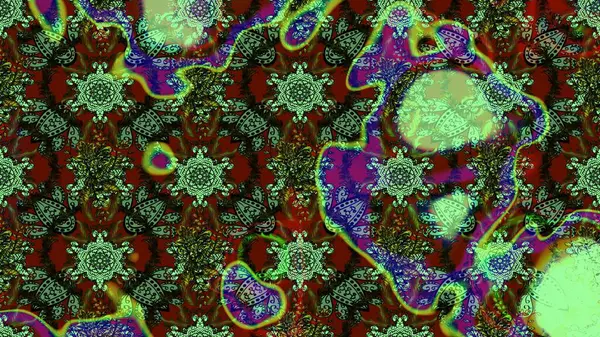 Anti-stres için soyut örnek sayfası. Raster illüstrasyonu. Yeşil ve gri renklerde.