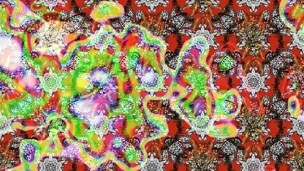 Sevimli çiçek raster deseni. Modaya uygun kumaş deseni. Renkli Yaz Temalı eskiz kalıbı. Düz Çiçek Elementleri Tasarımı.