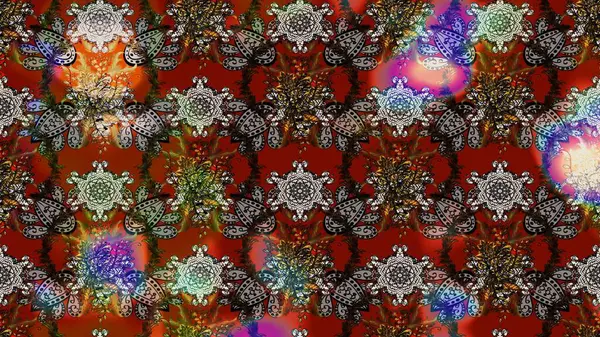 Elle çizilmiş sonbahar çiçeği deseni. Renkli kahverengi ve gri çizim kalıpları. Doodle tarzı. Tekstil ve kapak tasarımı için mükemmel. Kahverengi ve gri renkte çiçekler.