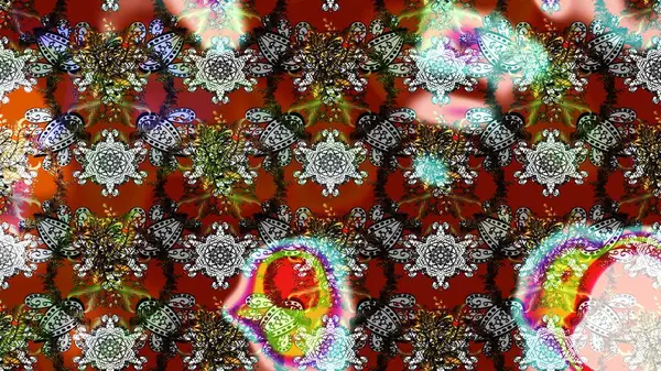 Klasik çiçek tasarımı elementleri. Gri ve kahverengi kıvırcık çiçekler gri ve kahverengi renklerde şekillenir. Raster illüstrasyonu.