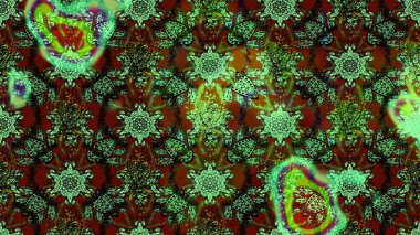 Çiçekli çizim şekli. Yeşil ve kahverengi renkli çiçekler. Renkli Bahar Teması eskiz kalıbı. Düz Çiçek Elementleri Tasarımı.