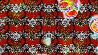 Küçük çiçekli basit bir çiçek çizimi. Gri ve kırmızı renkte şirin çiçekler. Moda baskısı, albüm, ambalaj kağıdı ve duvar kağıdı için zarif dekoratif süslemeler. Raster illüstrasyonu.