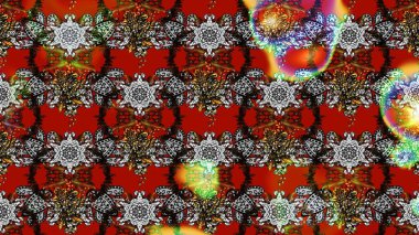 Desen, çizim, çiçek sınırı. Çiçek çelengi. Güzel, parlak, pürüzsüz kumaş, tuval. Kıvırcık, parlak örgü. Eski moda arka plan. Raster illüstrasyonu.