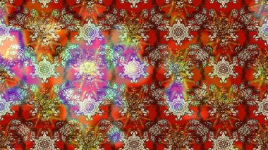 Çiçek desenli eskiz, darbeler, sıçramalar, yaz çiçekleri. Kahverengi ve kırmızı renkte çiçekler. Raster illüstrasyonu.