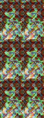 Suluboya elle çizilmiş çiçek desenli eskiz deseni. Parlak renkli fantezi çiçekleri, yapraklar, yeşil ve kahverengi renkli tomurcuklar yeşil ve kahverengi.