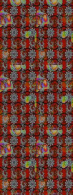 Düz Çiçek Elementleri Tasarımı. Raster illüstrasyonundaki çiçek desenli çizim. Süslü kumaş deseni. Renkli Bahar Teması çizim şablonu.