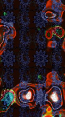 Sketch Floral Pattern in Raster illustration. Fancy fabric pattern. Colour Spring Theme sketch pattern Background. Flat Flower Elements Design.