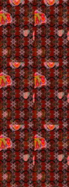 Anti-stres için soyut örnek sayfası. Raster illüstrasyonu. Kahverengi ve kırmızı renklerde.