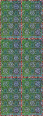 Raster illüstrasyonu. Yumuşak, bahar çiçekleri yeşil ve mavi renklerde. Raster çiçek desenli ve çiçekli..