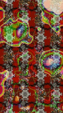 Küçük çiçekteki sevimli çiçek deseni. Raster deseni. Kibar, yaz çiçekleri kırmızı ve kahverengi renklerde. Raster illüstrasyonu.