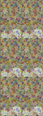 Güzel kumaş deseni. Raster illüstrasyonu. Raster illüstrasyonunda kusursuz çiçek deseni. Tarafsız ve yeşil renklerde.