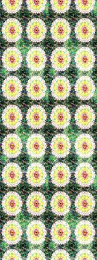 Yumuşak, yeşil renkli bahar çiçekleri. Raster çiçekleri klasik tarzda çizilmiş. Raster illüstrasyonu. Çiçekli yumuşak çizim deseni.