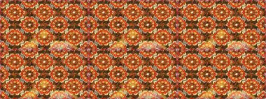 Klasik raster sarısı, kusursuz desen. Kahverengi ve turuncu renklerde altın elementlerle kusursuz desen. Klasik klasik klasik arka plan. Geleneksel oryantasyon süsü.