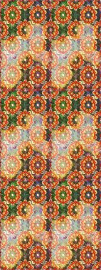 Klasik raster sarısı, kusursuz desen. Çiçek süsü kumaş deseni, cam, çiçek desenli metal turuncu ve kahverengi altın elementli..