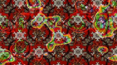 Çiçekli eskiz deseni. Suluboya çizimi. El çizimi. Kahverengi ve kırmızı renkte çiçekler.