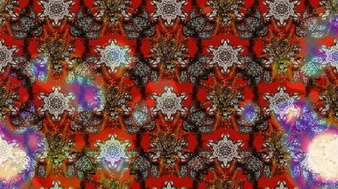 Yumuşak, bahar çiçekli arka plan. Kahverengi ve kırmızı renkte çiçekler. Raster çiçek desenli ve çiçekli..