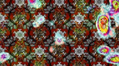 Renkli Bahar Teması eskiz kalıbı. Raster güzel kumaş deseni çiziyor. Çiçek deseni. Düz Çiçek Elementleri Tasarımı.