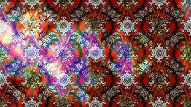 Güzel kumaş deseni. Raster illüstrasyonundaki çiçek desenli çizim. Renkli Bahar Teması eskiz kalıbı. Düz Çiçek Elementleri Tasarımı.