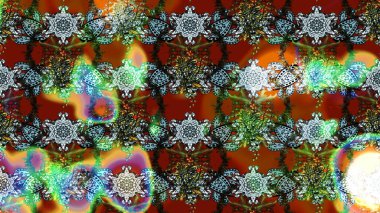 Kahverengi ve yeşil renkler üzerine çiçek desenli eskiz, el yapımı papatyalar, papatyalar. Tekrarlayan çiçek arkaplanı, zarif kahverengi ve yeşil çiçek duvar kağıdı.