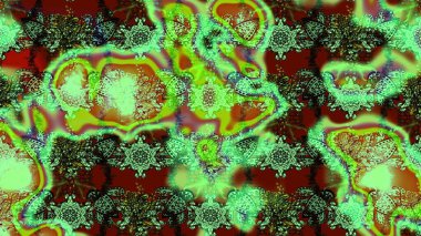 Renkli Bahar Teması eskiz kalıbı. Düz Çiçek Elementleri Tasarımı. Yeşil ve kahverengi renkli çiçekler. Sevimli çiçek raster deseni.