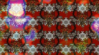 Şirin çiçekli eskiz deseni ve kahverengi ve gri renkli yapraklar, suluboya çiçek deseni, duvar kağıdı, kart ya da kumaş için fayanslı. Raster illüstrasyonu.