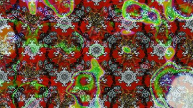 Düz Çiçek Elementleri Tasarımı. Renkli Yaz Temalı eskiz kalıbı. Raster illüstrasyonundaki çiçek desenli çizim. Kırmızı ve kahverengi renkte çiçekler.