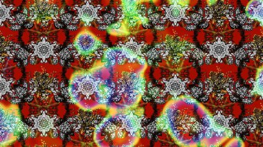 Raster illüstrasyonu. Güzel, parlak, pürüzsüz kumaş, tuval. Desen, çizim, çiçek sınırı. Çiçek çelengi. Kıvırcık, parlak örgü. Klasik eski arkaplan.