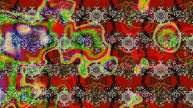 Kırmızı ve kahverengi renkte çiçekler. Çizim çiçek deseni duvar kâğıdı olarak kullanılabilir. Raster illüstrasyonu.