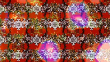 Kahverengi ve kırmızı çiçekli eskiz deseni, suluboya çiçek deseni, sevimli çiçek, duvar kağıdı, kart veya kumaş için fayanslı. Raster - stok.