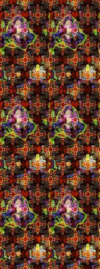 Raster - stok. Kahverengi ve siyah çiçekli eskiz deseni, suluboya çiçek deseni, sevimli çiçek, duvar kağıdı, kart veya kumaş için fayanslı.