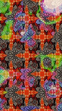 Raster düz çiçek çizim deseni. Kahverengi ve bej renkli çiçekler. Tasarım hediye paketi, tebrik kartları, posterler ve afiş tasarımı.